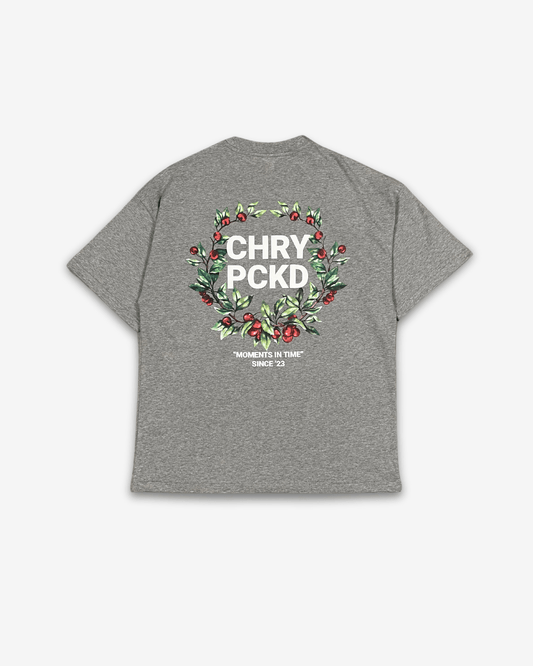 Wreath T - shirt (Grey Marl) - CHRY PCKD